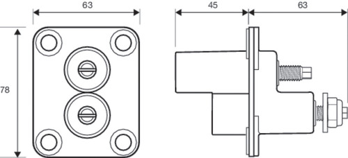 Hella Jump Start Zinc Coated Terminal - 177305001 Technical Drawing