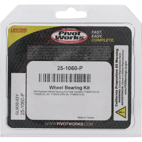 Pivot Works Yamaha Wheel Bearing Kit Premium Bearings - 25-1060-P Photo - Primary