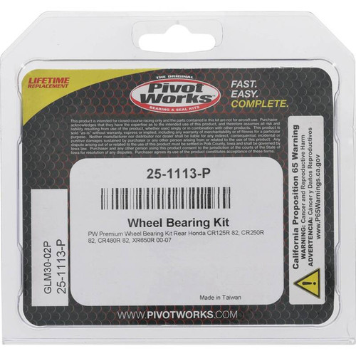 Pivot Works Honda Wheel Bearing Kit Premium Bearings - 25-1113-P Photo - Primary