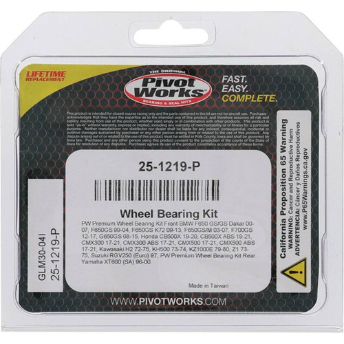 Pivot Works BMW, Honda, Kawasaki, Suzuki, Yamaha Wheel Bearing Kit Premium Bearings - 25-1219-P Photo - Primary