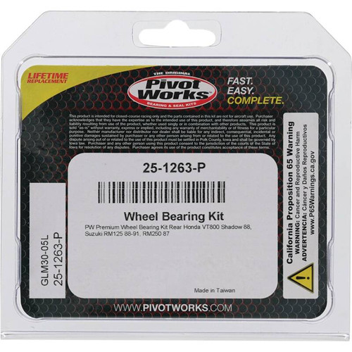 Pivot Works Honda, Suzuki Wheel Bearing Kit Premium Bearings - 25-1263-P Photo - Primary