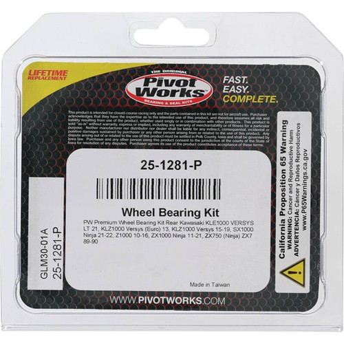 Pivot Works Kawasaki Wheel Bearing Kit Premium Bearings - 25-1281-P Photo - Primary