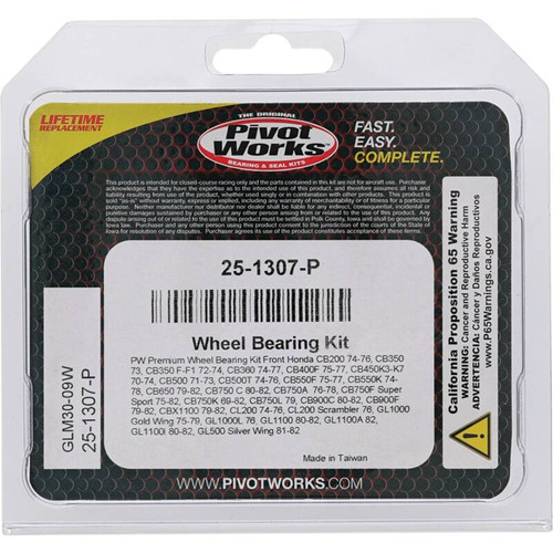 Pivot Works Honda Wheel Bearing Kit Premium Bearings - 25-1307-P Photo - Primary