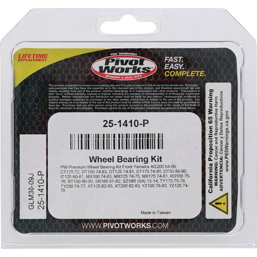 Pivot Works Yamaha Wheel Bearing Kit Premium Bearings - 25-1410-P Photo - Primary