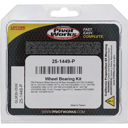 Pivot Works Kawasaki, Triumph, Yamaha Wheel Bearing Kit Premium Bearings - 25-1449-P Photo - Primary