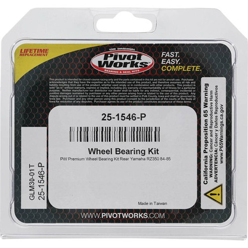 Pivot Works Yamaha Wheel Bearing Kit Premium Bearings - 25-1546-P Photo - Primary