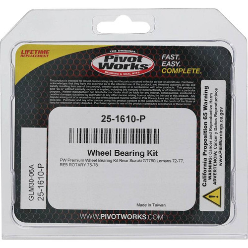 Pivot Works Suzuki Wheel Bearing Kit Premium Bearings - 25-1610-P Photo - Primary