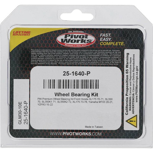 Pivot Works Honda, Yamaha Wheel Bearing Kit Premium Bearings - 25-1640-P Photo - Primary