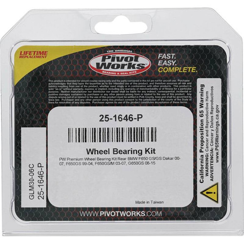 Pivot Works BMW Wheel Bearing Kit Premium Bearings - 25-1646-P Photo - Primary