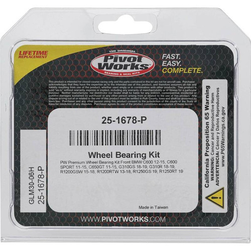 Pivot Works BMW Wheel Bearing Kit Premium Bearings - 25-1678-P Photo - Primary