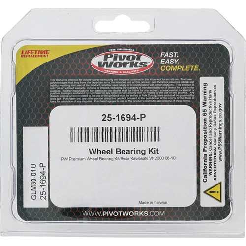 Pivot Works Kawasaki Wheel Bearing Kit Premium Bearings - 25-1694-P Photo - Primary