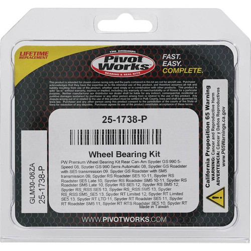 Pivot Works Can-Am Wheel Bearing Kit Premium Bearings - 25-1738-P Photo - Primary