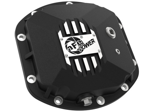 aFe 97-18 Jeep Wrangler TJ/JK Dana 30 Street Series Diff Cover w/ Machined Fins & Gear Oil - Black - 46-71131B Photo - Unmounted