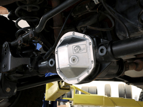 aFe 97-18 Jeep Wrangler TJ/JK Dana 44 Street Series Differential Cover w/ Machined Fins - Aluminum - 46-71230A Photo - Mounted