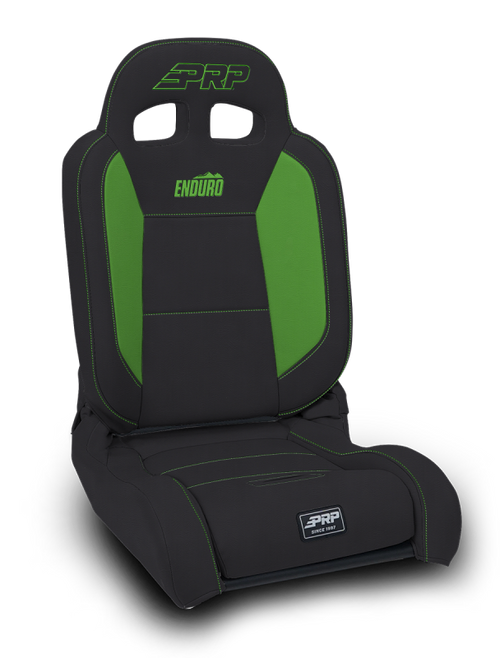 PRP EnduroDaily Reclining Suspension Seat - Black/Green Vinyl - Driver - A8701044-201-W Photo - Primary