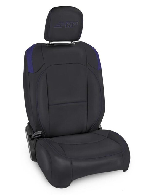 PRP Jeep Wrangler JL Front Seat Covers - 2 door- with Pocket Back (Pair) - Black/Purple - B037-08 Photo - Primary