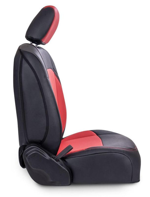 PRP Jeep Wrangler JL Front Seat Covers - 2 door- with Pocket Back (Pair) - Black/Purple - B037-08 Photo - Close Up