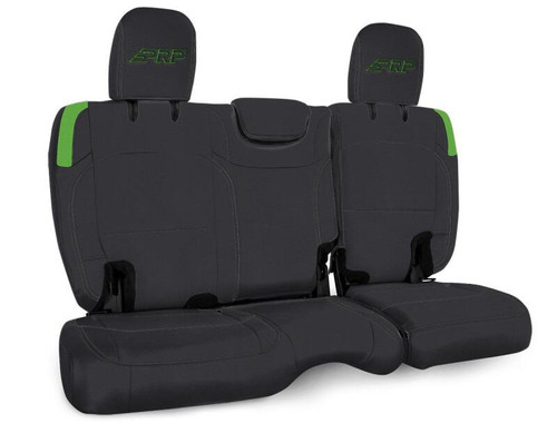 PRP Jeep Wrangler JL Rear Bench Covers - 2 door - Black/Green - B041-06 Photo - Primary