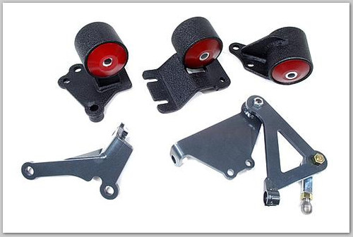 Innovative 90-93 Integra B-Series Black Steel Mounts 75A Bushings (Cable to Hydro Conversion) - 49351-75A Photo - Primary