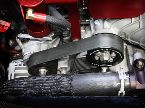aFe 15-23 Dodge Challenger / 15-23 Dodge Charger SRT Hellcat 3.35in Supercharger Power Pulley Kit - 79-10005 Photo - Mounted