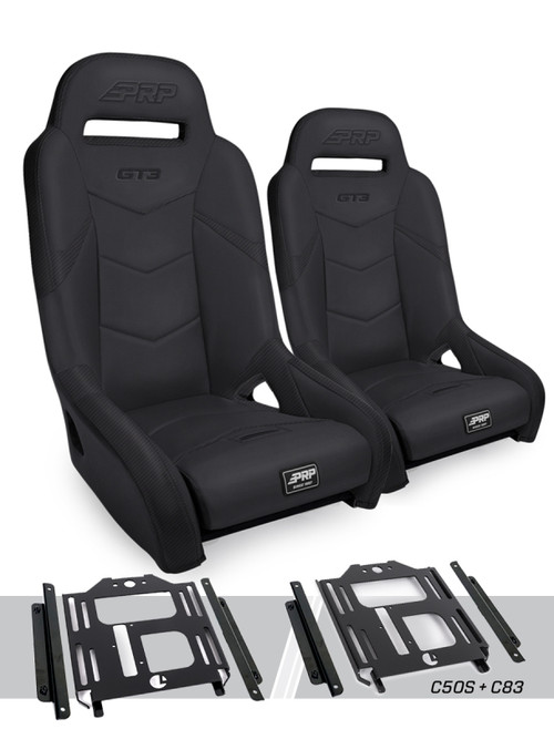PRP Polaris RZR 570 GT3 Suspension Seats Kit (Pair) - Black - A7301-PORXP-C50S-201 Photo - Primary