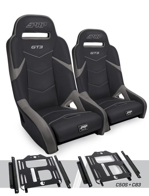 PRP Polaris RZR 570 GT3 Suspension Seats Kit (Pair) - Black & Gray - A7301-PORXP-C50S-203 Photo - Primary