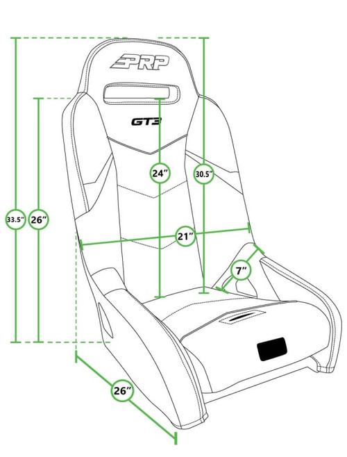 PRP Honda Talon GT3 Suspension Seats Kit (Pair) - Black - A7301-PORXP-C66-201 Photo - Close Up