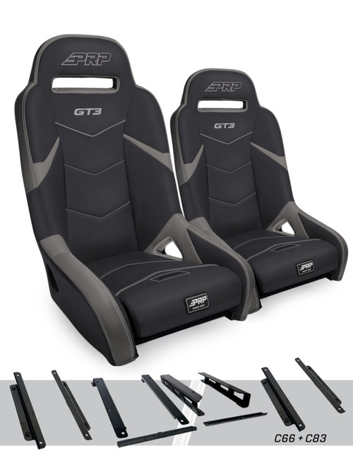 PRP Honda Talon GT3 Suspension Seats Kit (Pair) - Black & Gray - A7301-PORXP-C66-203 Photo - Primary