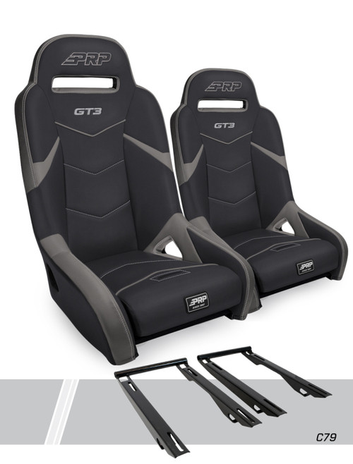 PRP Polaris RZR PRO XP GT3 Suspension Seats Kit (Pair) - Black & Gray - A7301-PORXP-C79-203 Photo - Primary