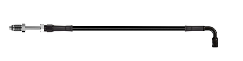 Goodridge 62in Universal Clutch Line w/Blk Zinc Fitting & Blk Hose - 90Deg Banjo w/Straight 7/16 UNF - HD1090-1CB-BK62 Photo - Primary
