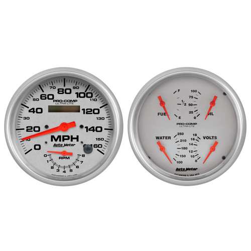 Autometer Ultra-Lite 2pc Gauge Kit Quad & Tach/Speedo 5in. - 4405 Photo - Primary