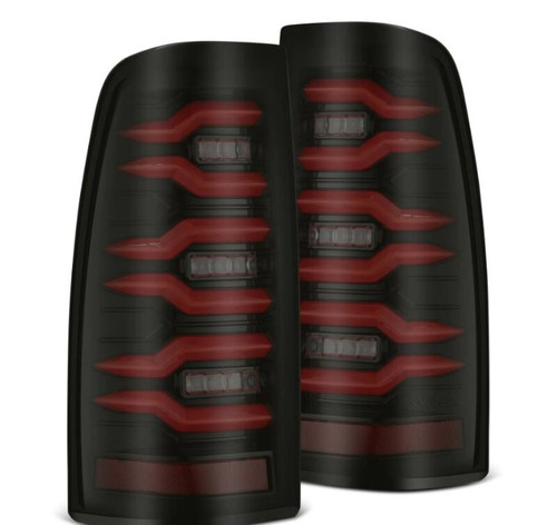 AlphaRex 99-06 Chevrolet Silverado/99-06 GMC Sierra LUXX-Series LED Tail Lights - Black/Red - 620007 Photo - Primary