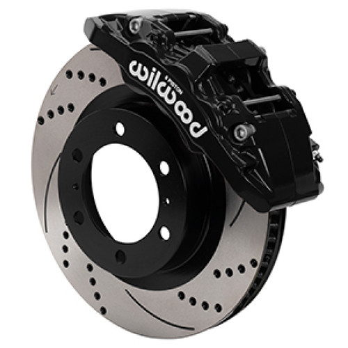 Wilwood 15-21 Toyota 4Runner Aero6-DM Black Front Brake Kit - Drilled & Slotted - 140-17284-D Photo - Primary