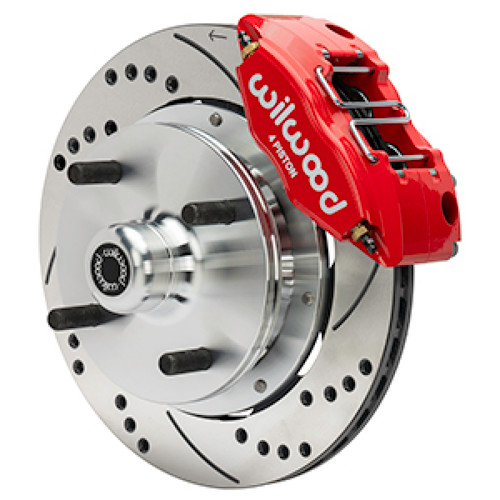 Wilwood 73-76 Porsche 914 Front Powerlite Brake Kit Dilled & Slotted - Red - 140-17474-DR Photo - Primary