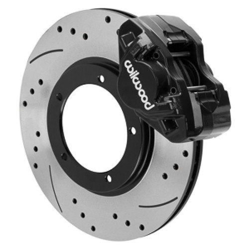 Wilwood 69-74 Porsche 911 D31 11.10in. Front Brake Kit w/ Flex Lines - Drilled Rotors (Black) - 140-17652-D Photo - Primary