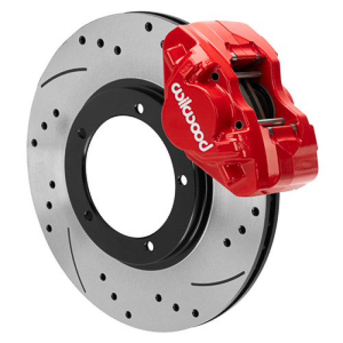 Wilwood 69-74 Porsche 911 D31 11.10in. Front Brake Kit w/ Flex Lines - Drilled Rotors (Red) - 140-17652-DR Photo - Primary