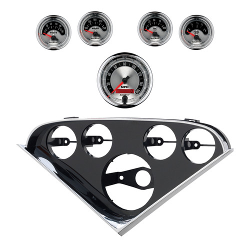 Autometer American Muscle Direct Fit Dash Kit 55-56 Chevrolet (1 x 3-3/8in. / 4 x 2-1/16in.) - 2207-01 Photo - Primary