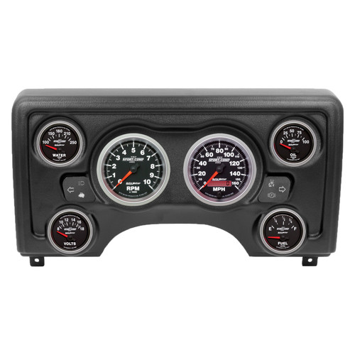Autometer Sport-Comp II Direct Fit Dash Kit 97-06 Jeep TJ (2 x 3-3/8in. / 4 x 2-1/16in.) - 90011-12 Photo - Primary