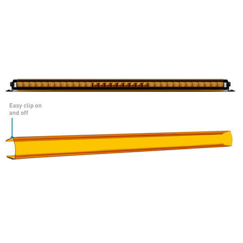 Borne Off-Road Light Bar Cover Single Row 40in Amber - BNLT-COV-SS40YL Photo - Primary