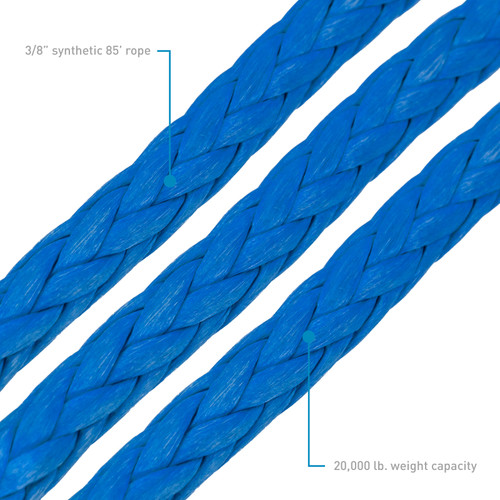 Borne Off-Road Synthetic Rope - 3/8in x 85ft - Blue - BNWN-SR-38-85BL Photo - Primary
