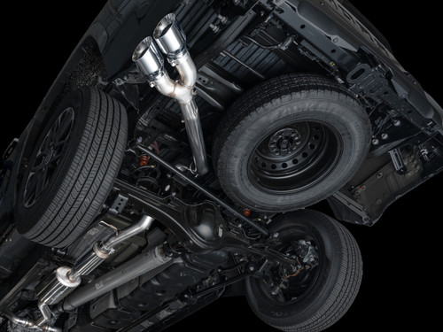 AWE 0FG Exhaust for 3rd Gen Toyota Tundra - Dual Chrome Silver Tips - 3015-32063 Photo - Mounted