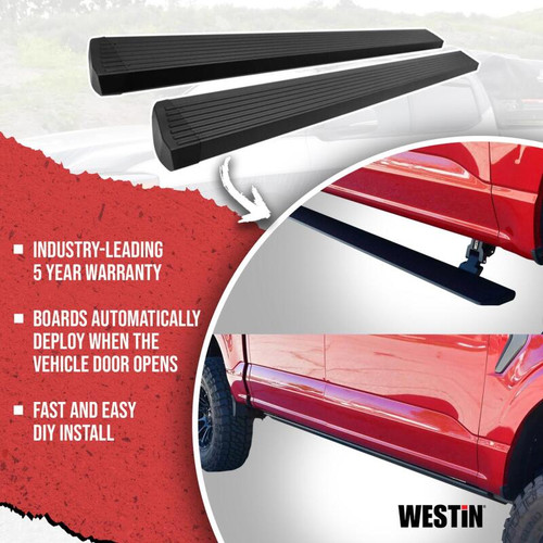 Westin 07-18 Chevrolet Silverado Pro-e Electric Running Boards - Textured Black - 29-23725 Features and Benefits