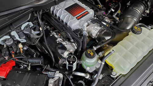 J&L 23-25 Ford F-150 Raptor R Oil Separator 3.0 Passenger Side - Clear Anodized - 3097P-C Photo - Mounted