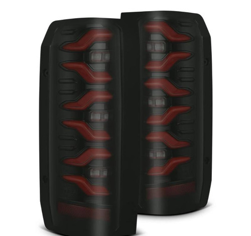 AlphaRex 87-96 Ford Bronco/F-150 Luxx-Series LED Tail Lights - Black Red - 658007 Photo - Primary