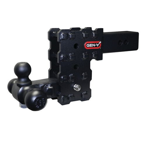 Gen-Y Phantom-X 2.5in Solid Shank 5in Drop 1.6K TW 16K Hitch w/GH-052 Tri-Ball Mount - GH-2433X User 1