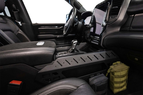 Addictive Desert Designs 2021+ RAM 1500 TRX Center Console Molle Panels & Digital Device Bridge - AC6202201NA Photo - Mounted
