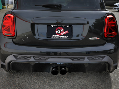 aFe 14-24 Mini Cooper S MACH Force-Xp 3in to 2-1/2in 304SS Cat-Back Exhaust w/ Black Tip - 49-36354-B Photo - Mounted