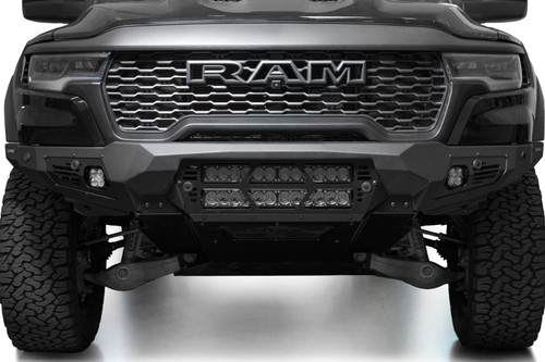 Addictive Desert Designs 25+ RAM 1500 RHO Bomber Front Bumper  (20 Inch Lights) - F630012140103 Photo - Close Up