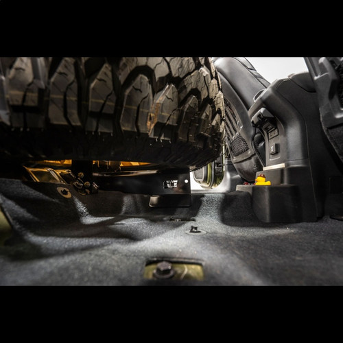 Skyjacker 07-18 Jeep Wrangler JK Spare Tire Carrier Kit W/ Adjustable Brackets - J07STM Photo - Mounted