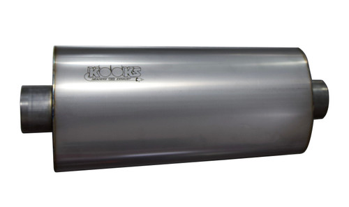 Kooks 3in Oval Center/Center Muffler 18in Long Body Polished Stainless Steel - MUF-019 Photo - Unmounted